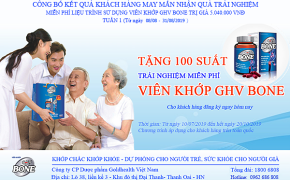 Công bố kết quả khách hàng may mắn nhận quà Viên khớp GHV BONE trị giá 5.040.000vnđ (Từ ngày 08/08 – 31/08/2019)